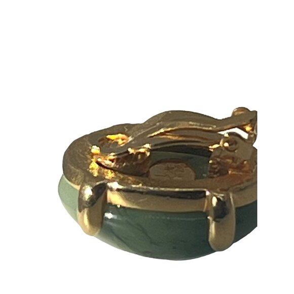 Joan Rivers SINGLE Clip On Earring Replacement Gold Tone Large Faux Jade 1" - Picture 2 of 4